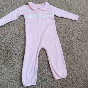 New Without tags - Palm Beach Pink with Seashore Sherbet Bow Smocking